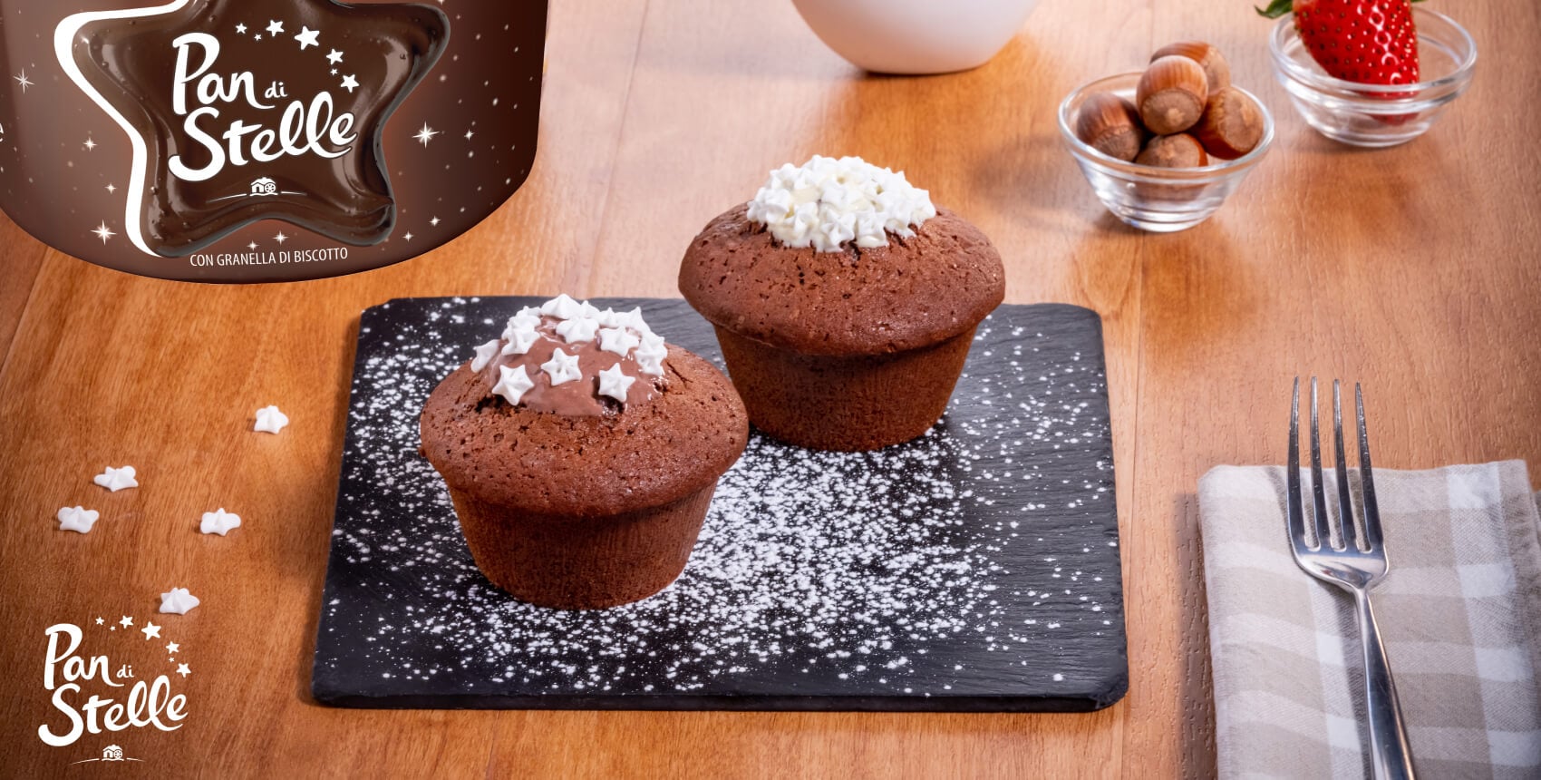 Composizione di Cupcakes con Crema Pan di Stelle